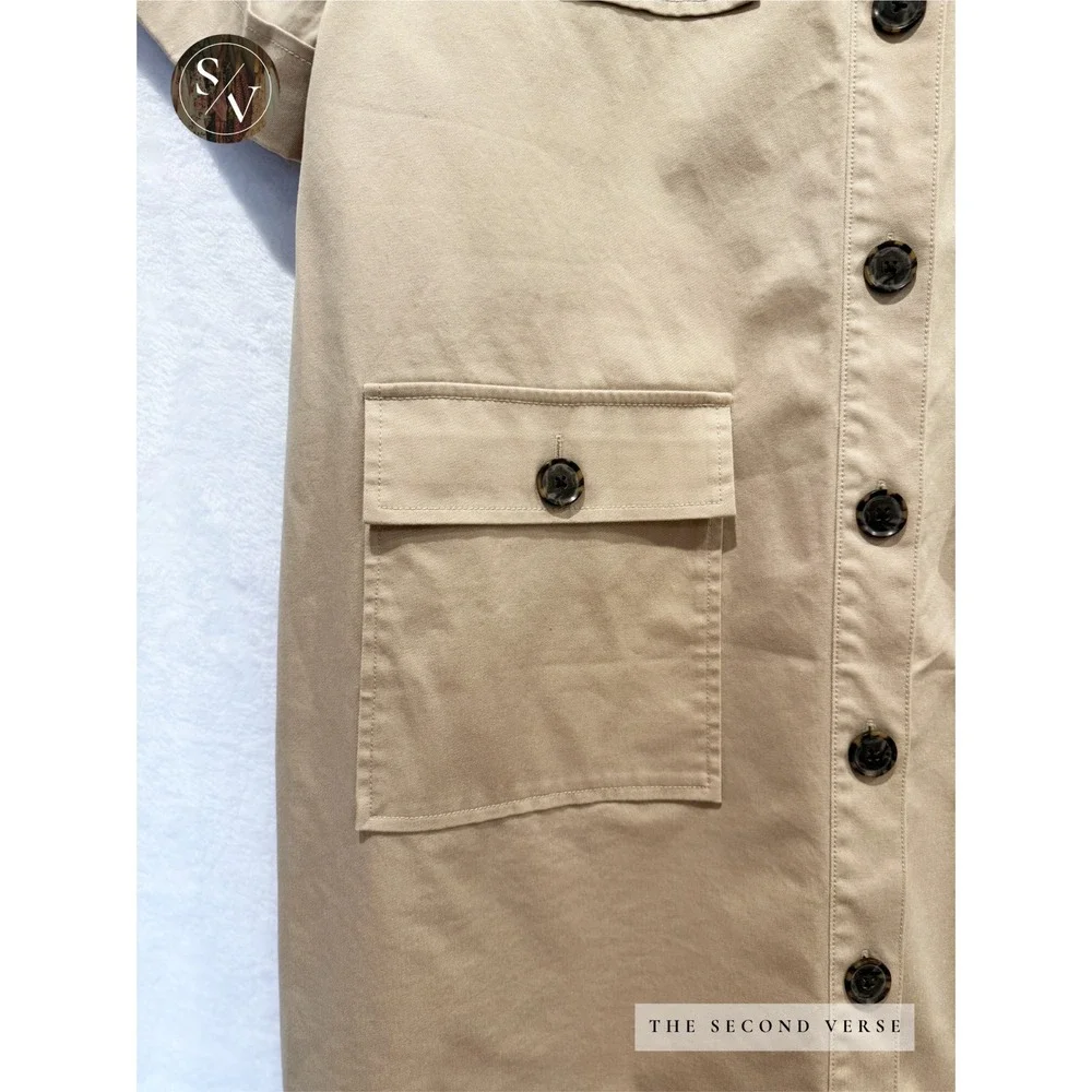 J. Crew Gamine Utility Shirtdress Stretch Twill BY836 Size 20 - Picture 6 of 11